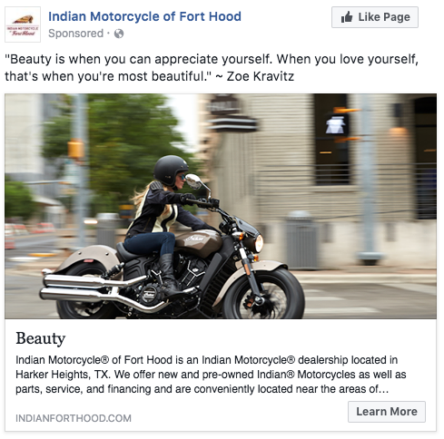 social. [indian motorcycle of fort hood]